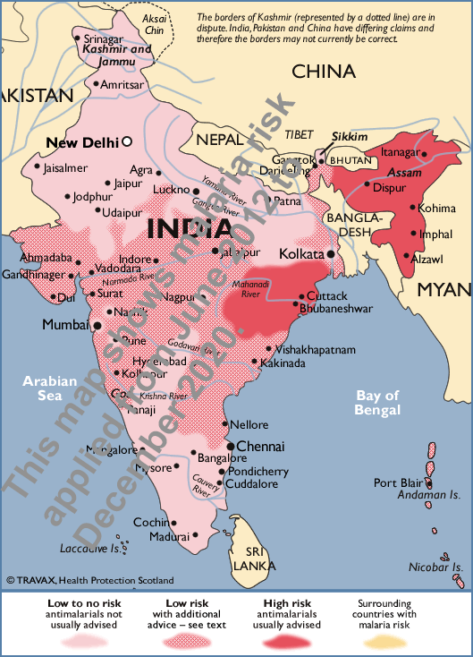 cdc india travel malaria